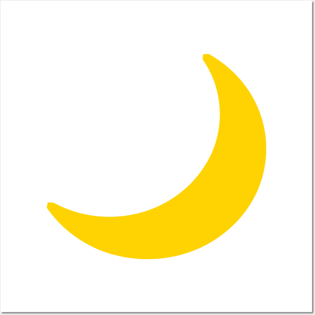 Yellow Moon Crescent Emoticon Wall Art by AnotherOne